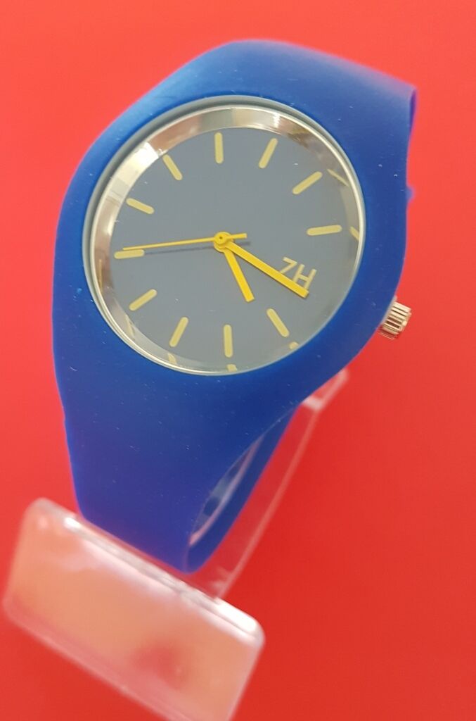 Orologio Da Polso ZH Uomo Analogico Quarzo Moderno Fashion Casual Gomma Blu lac