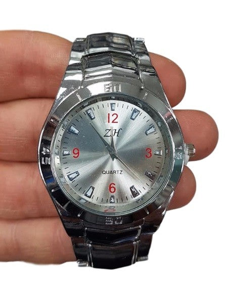 Orologio Da Polso ZH Uomo Analogico Quarzo Moderno Fashion Quadrante Silver lac