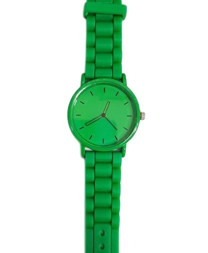 Orologio Da Polso Uomo Donna Analogico Quarzo Cinturino Gomma Verde lac